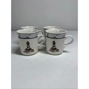 Totally Today Coastal Lighthouse Mugs 8oz. Set of 4